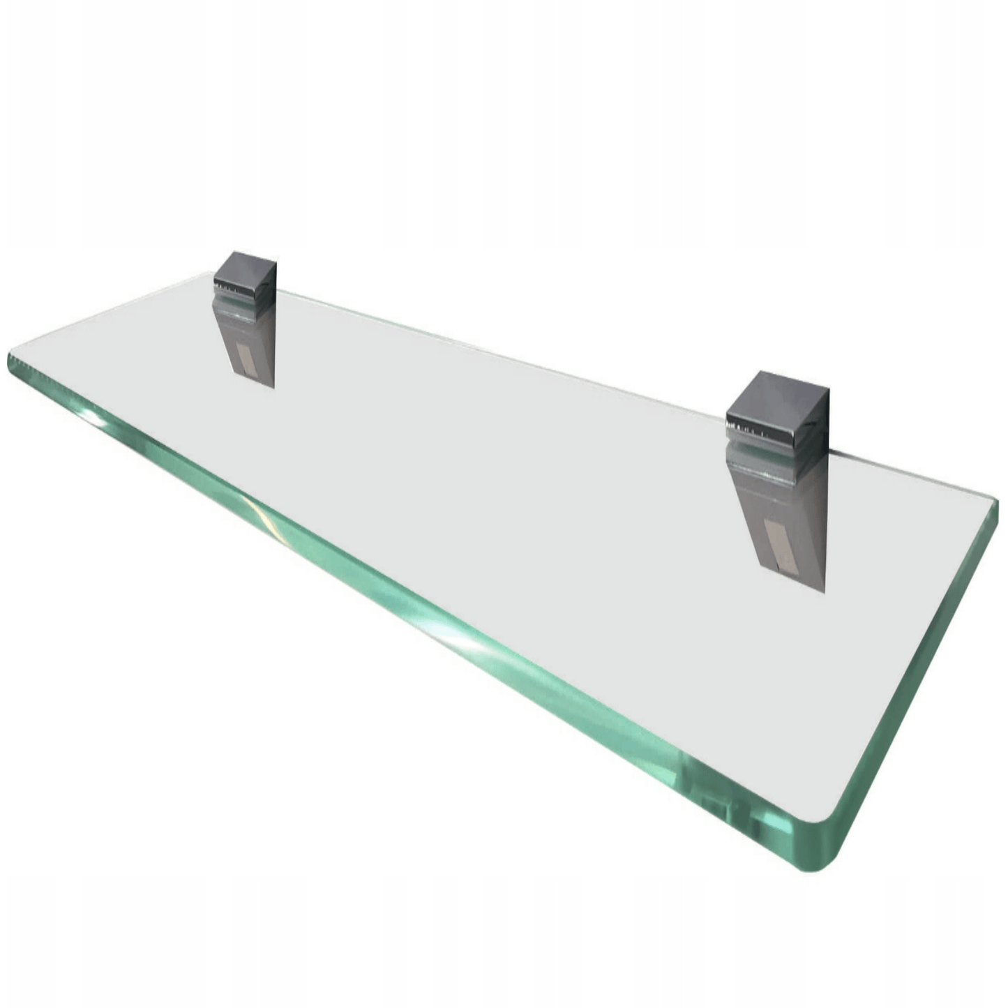 Skaidraus stiklo lentyna moderniam vonios kambariui