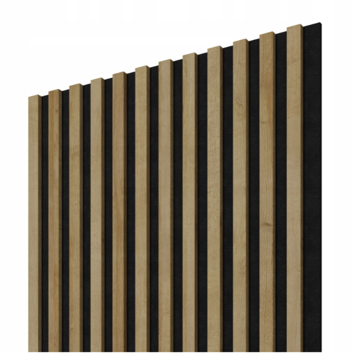 Akustinės sienų plokštės ąžuolo spalvos ant juodo veltinio 240x60,5 cm