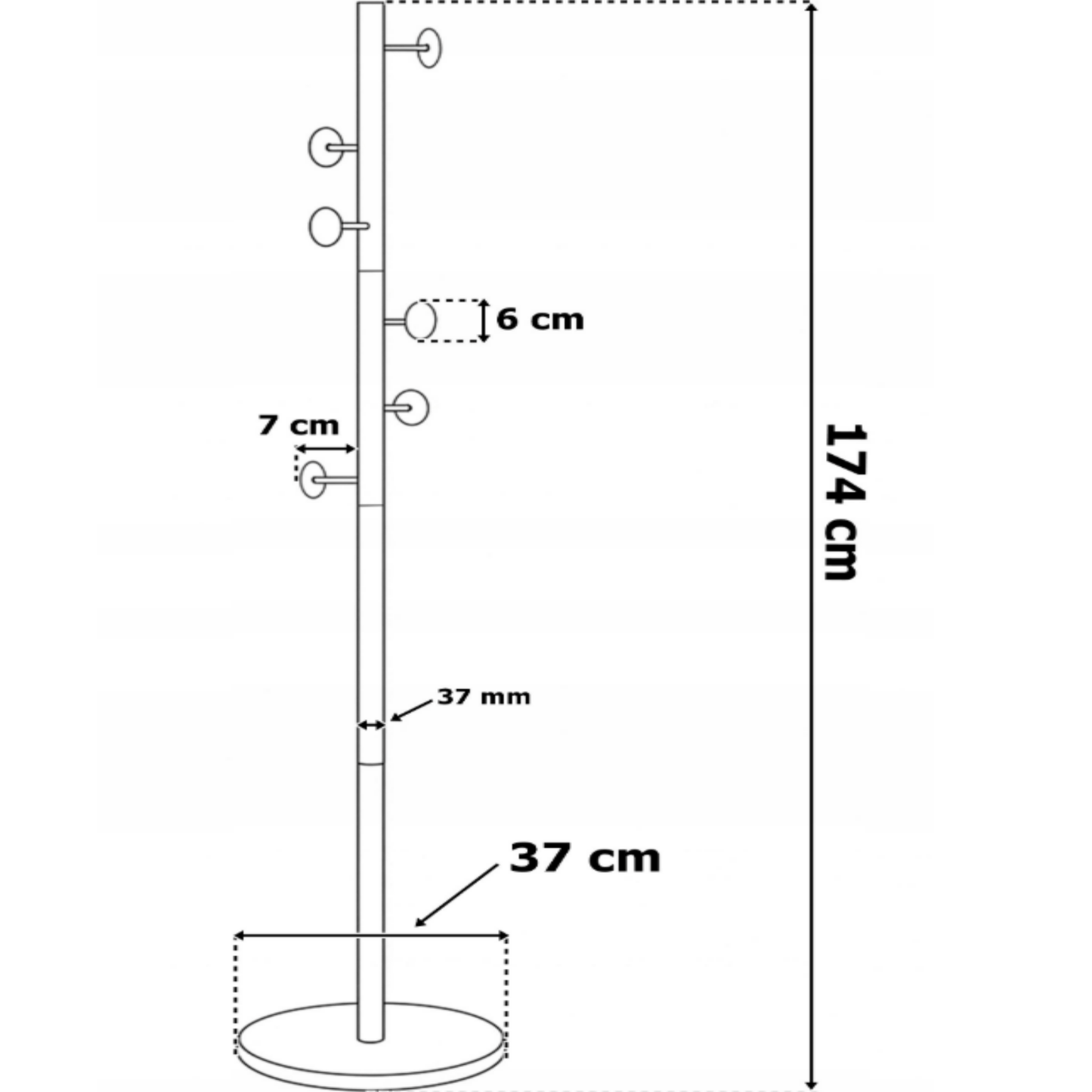 Minimalistinio dizaino pakaba koridoriui su šešiais kabliukais