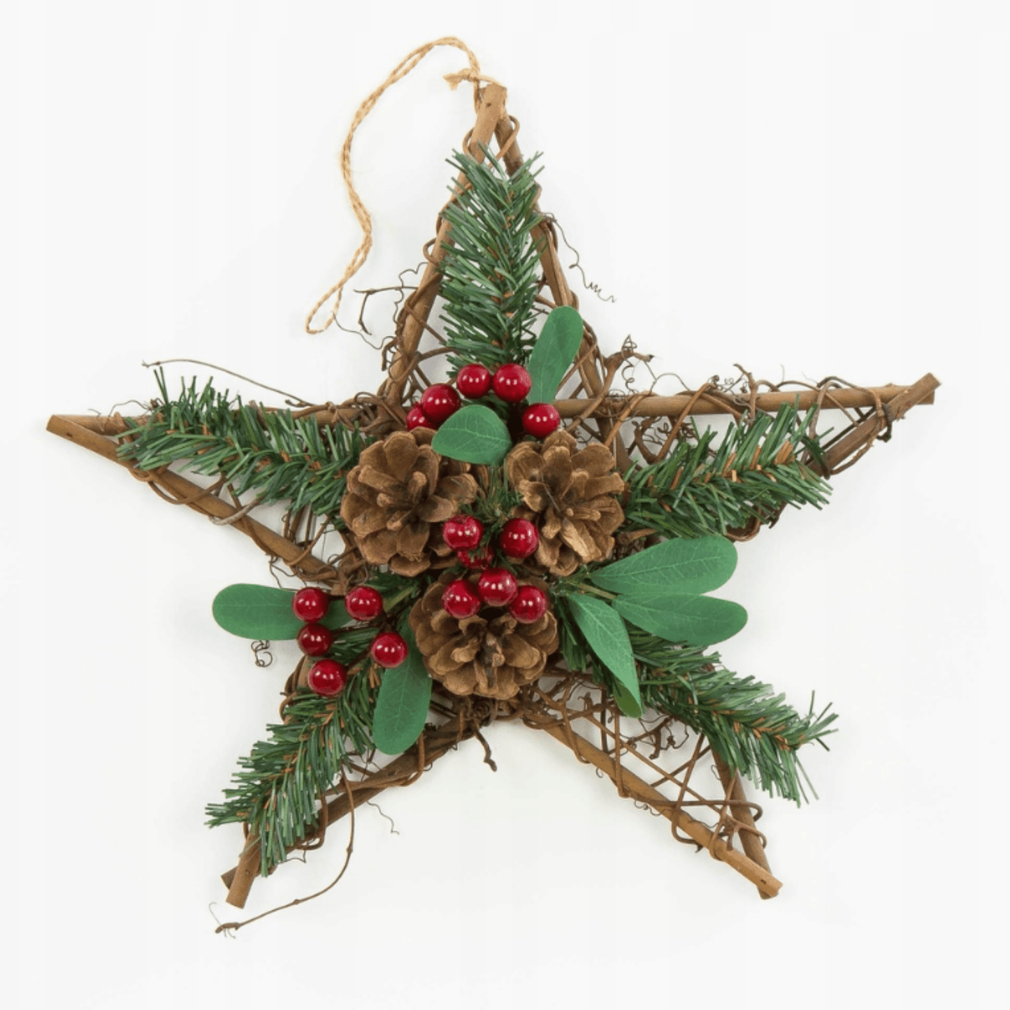 Rustic stiliaus natūralaus rotango žvaigždė lango dekorui šventiniu laikotarpiu