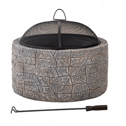 Komplekte metalinis dangtis ir žarstukas židinio priežiūrai ir tinklelio dangčio pakėlimui