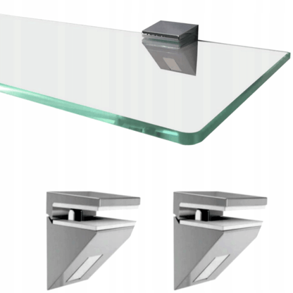 6 mm storio stiklinė sieninė lentyna su blizgiais laikikliais