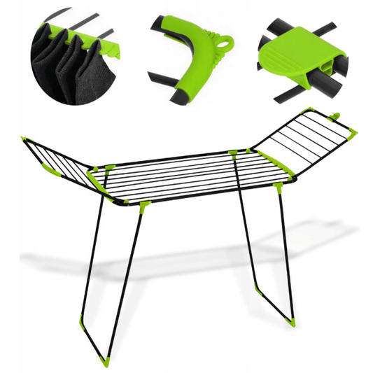 Žalsvos spalvos rūbų džiovyklė itin patvari, plieninė tik lucahome.lt internetinėje parduotuvėje