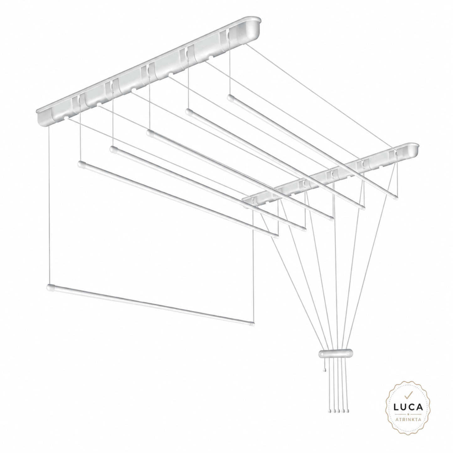 Lubinė skalbinių džiovyklė 140 cm su 6 baltais strypais