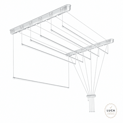 Lubinė skalbinių džiovyklė 140 cm su 6 baltais strypais