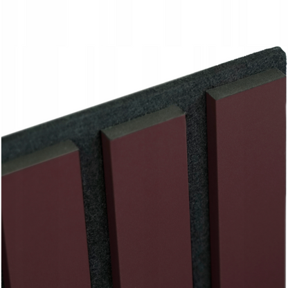 Bordo spalvos 3D akustinės sienų plokštės 4 vnt. rinkinys.