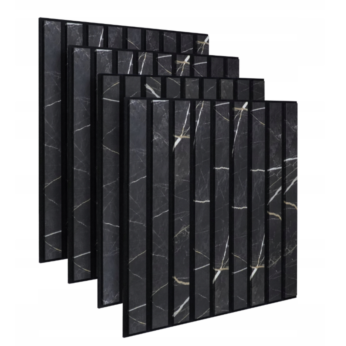 3D sienų dekoras su marmuro imitacijos MDF plokštėmis.