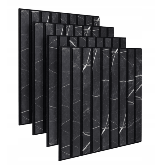 3D sienų dekoras su marmuro imitacijos MDF plokštėmis.